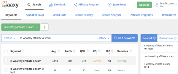 Jaaxy Keyword Research Tool